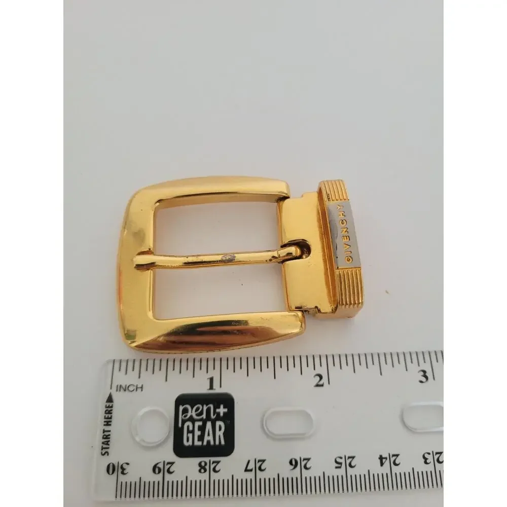 Givenchy Vintage Belt Buckle Gold‎ Tone Logo Slim 1